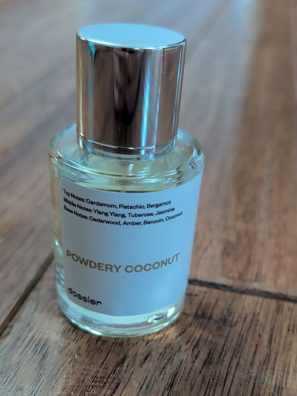 Dossier Powdery Coconut Fragrance - White & Silver 1.7 Fl Oz